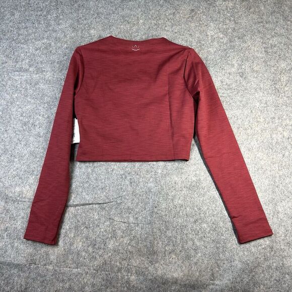 Beyond Yoga Top Women's Medium Heather Rib Frame Cropped Pullover Square Neck - Picture 7 of 8